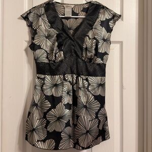 Speechless Black and Cream Patterned Top